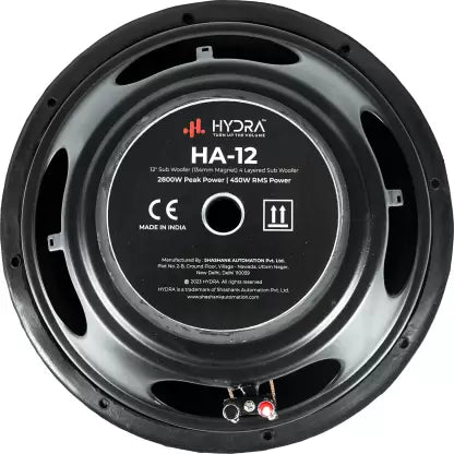 Hydra AQUABASS PRO+_01 12 inch 134mm Single Magnet Subwoofer For Car Audio System Subwoofer  (Passive , RMS Power: 450 W)