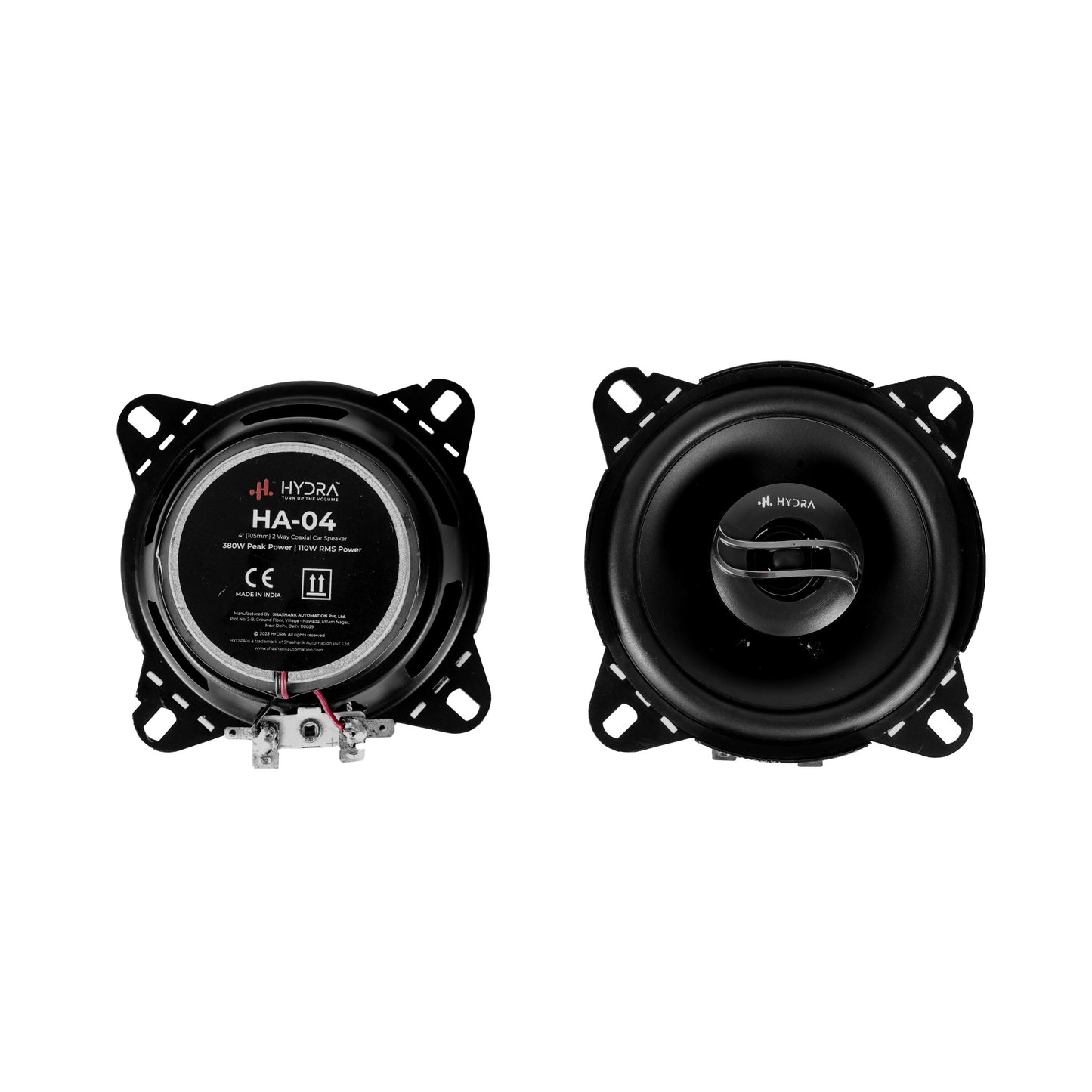 Hydra 4 Inch 3 Way coaxial car speaker twitter TURBO-MINI Coaxial Car Speaker  (380 W)