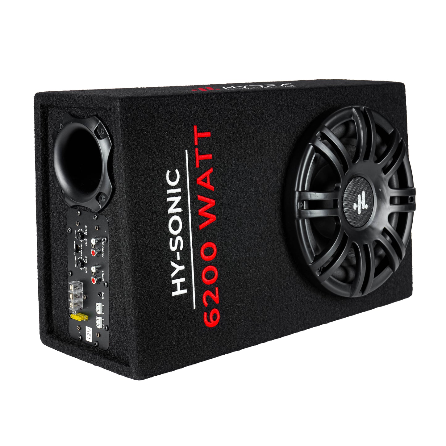 Hydra HY-SONIC 6200 WATT 10 inch Active enclosure with inbuilt amplifier Subwoofer  (Powered , RMS Power: 550 W)